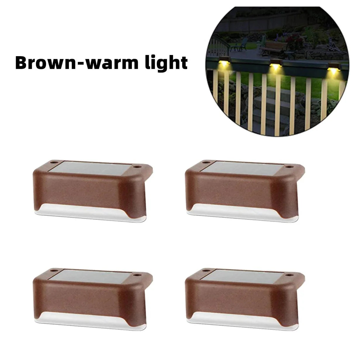 Brown warm Garden Solar LED Lights for outdoor ambiance, IP65 weatherproof, energy-efficient.