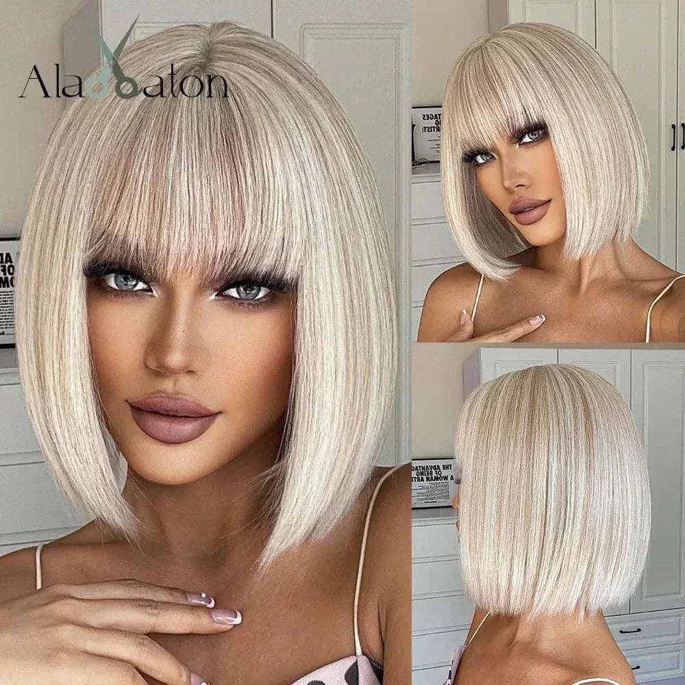 Synthetic Blonde Wig by Luminess Store