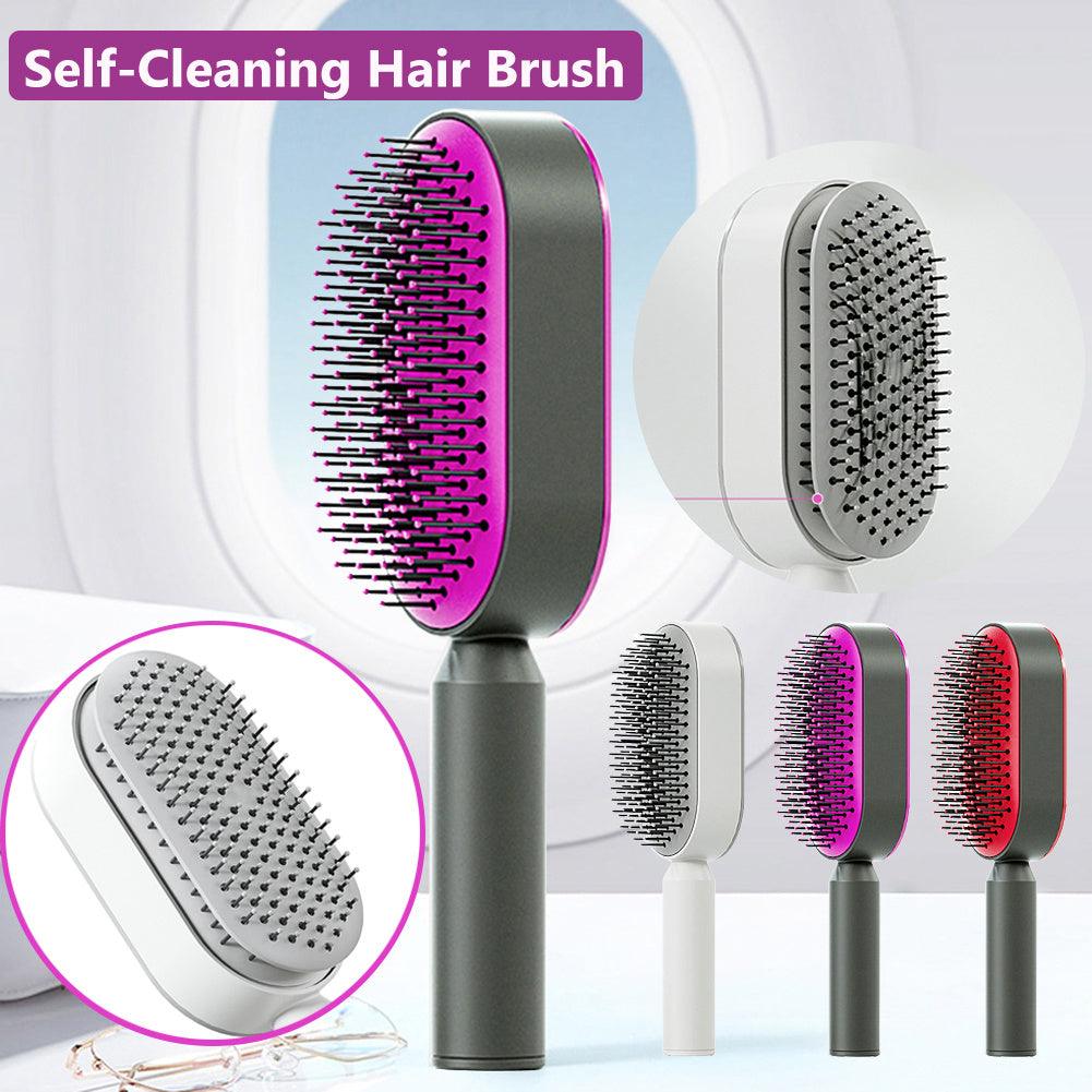 Self-Cleaning Hair Brush with Airbag Massage &amp; Anti-Static Design - Luminessbty