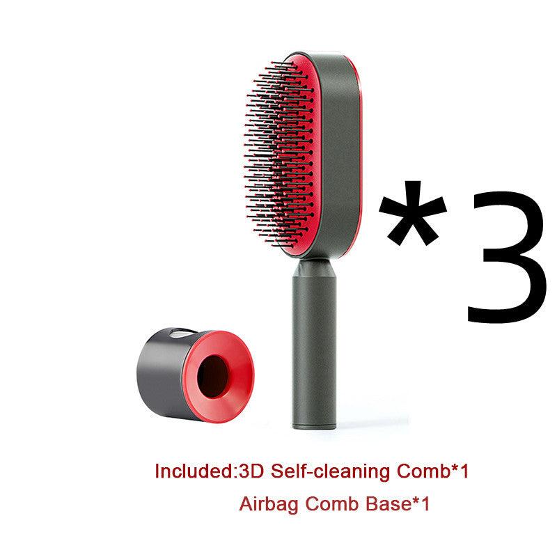 Self-Cleaning Hair Brush with Airbag Massage &amp; Anti-Static Design - Luminessbty