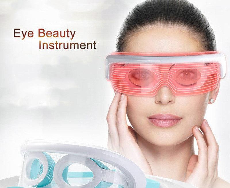 LED Photon Eye Massager - Anti-Aging Vibration Therapy with Hot Compress for Skin Tightening &amp; Relaxation - Luminessbty