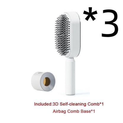 Self-Cleaning Hair Brush with Airbag Massage &amp; Anti-Static Design - Luminessbty