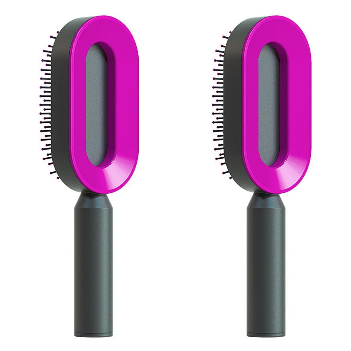 Self-Cleaning Hair Brush with Airbag Massage &amp; Anti-Static Design - Luminessbty