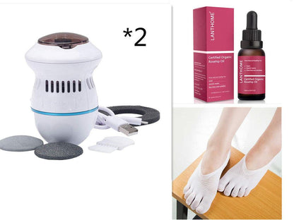 Rechargeable Electric Foot Callus Remover with Diamond Grinders &amp; Vacuum Absorption - Luminessbty