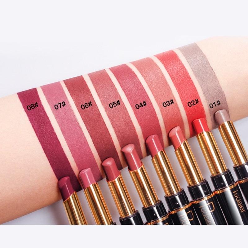 Matte Double-Headed Lipstick &amp; Lip Liner Duo – 16 Stunning Shades - Luminessbty