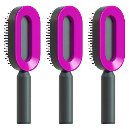 Self-Cleaning Hair Brush with Airbag Massage &amp; Anti-Static Design - Luminessbty