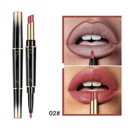 Matte Double-Headed Lipstick &amp; Lip Liner Duo – 16 Stunning Shades - Luminessbty