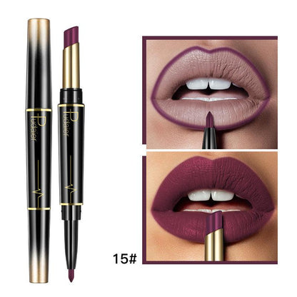 Matte Double-Headed Lipstick &amp; Lip Liner Duo – 16 Stunning Shades - Luminessbty