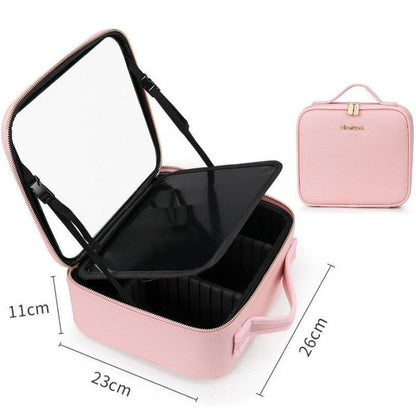 Smart LED Cosmetic Case with 4K Mirror – Travel-Ready Beauty Bag - Luminessbty